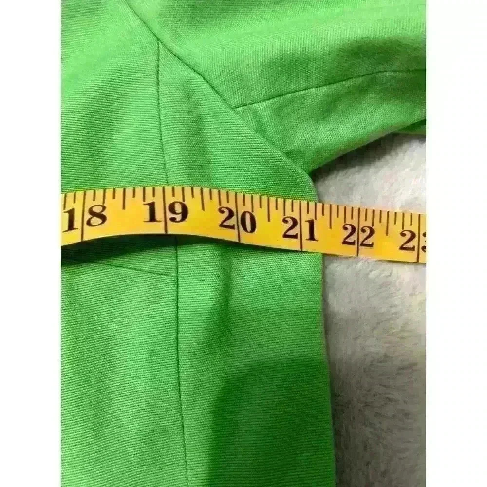 Talbots Lime Green Cotton One Button Women's Blazer Size 16 Career - Picture 4 of 9